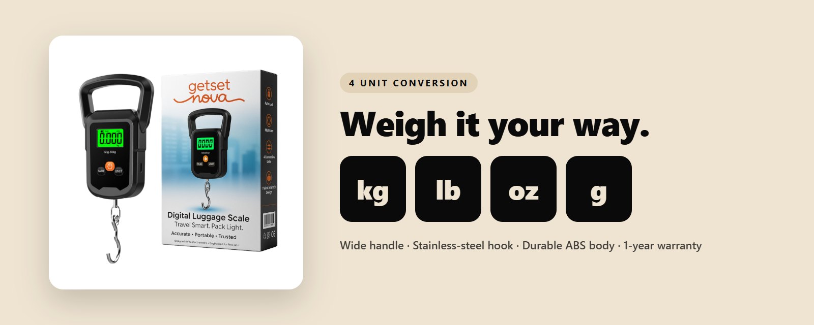 4 unit conversion: kg, lb, oz and g